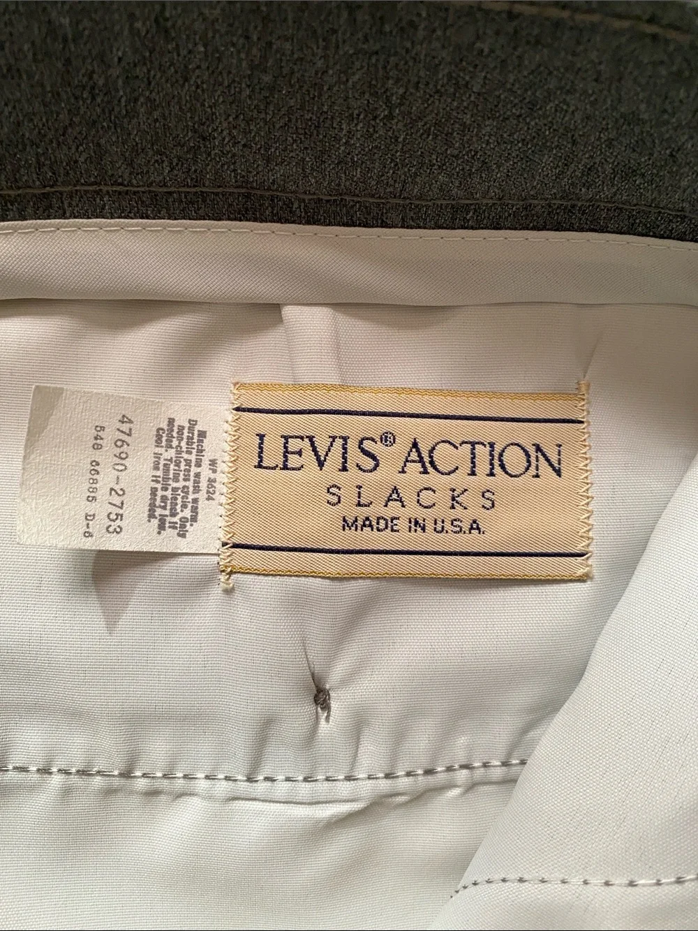 Vintage Levi’s Action Slacks- Made in the USA Gray Classic Straight-Leg